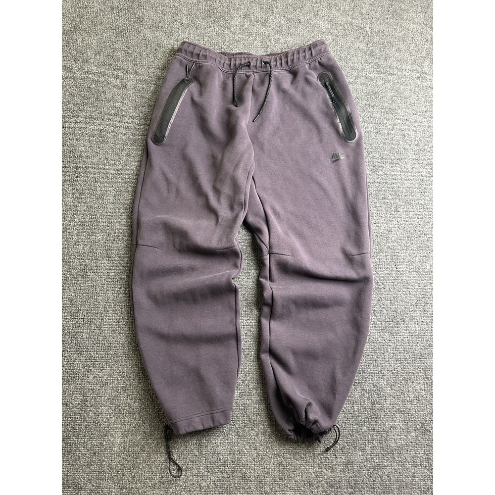 Mens Nike Jogger Sweatpants Purple Black Zip Pockets Drawstring, Size L